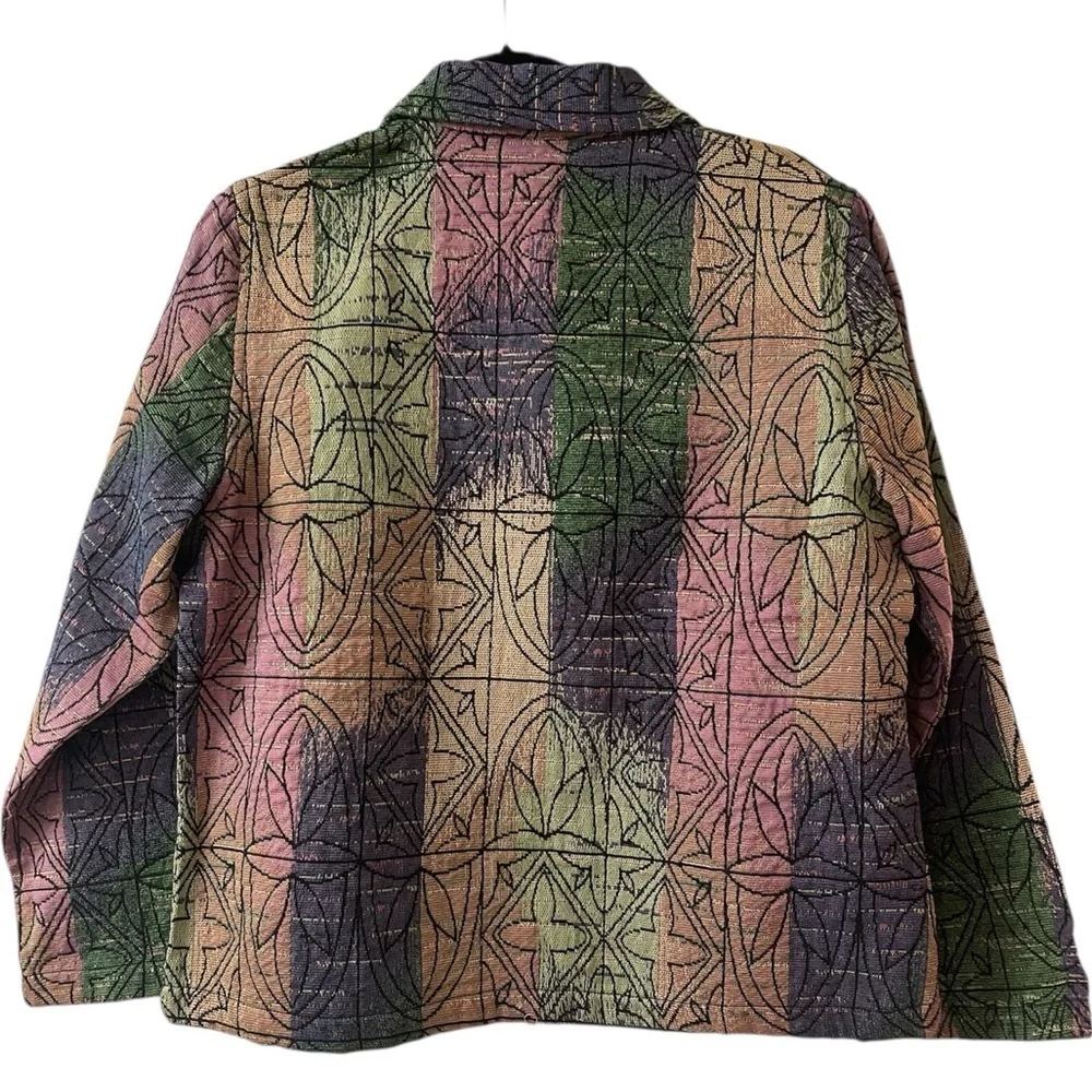Keren Hart Colorful Vintage Tapestry Jacket Button Up Size L / XL - Picture 3 of 7